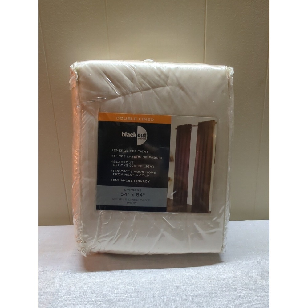 Double Lined BlackOut Drapery Panel (Ivory) Cypress Style 54" × 84" - Picture 1 of 5